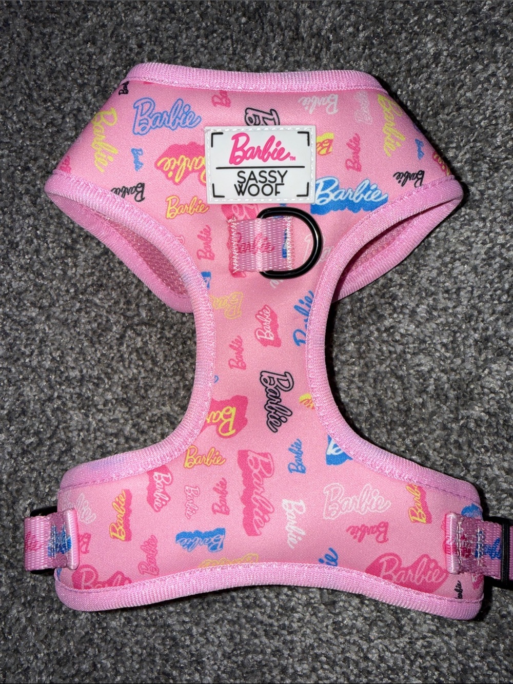 Sassy Woof Brand Barbie Logo Dog Harness Sz Small